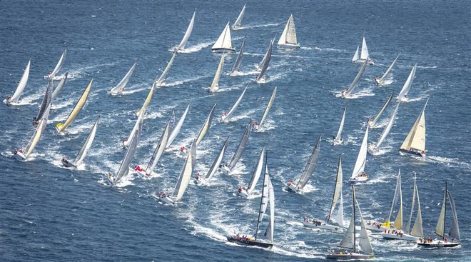 Group A fleet after the start of the offshore race - Giraglia Rolex Cup 2012 ©  Rolex/ Kurt Arrigo http://www.regattanews.com